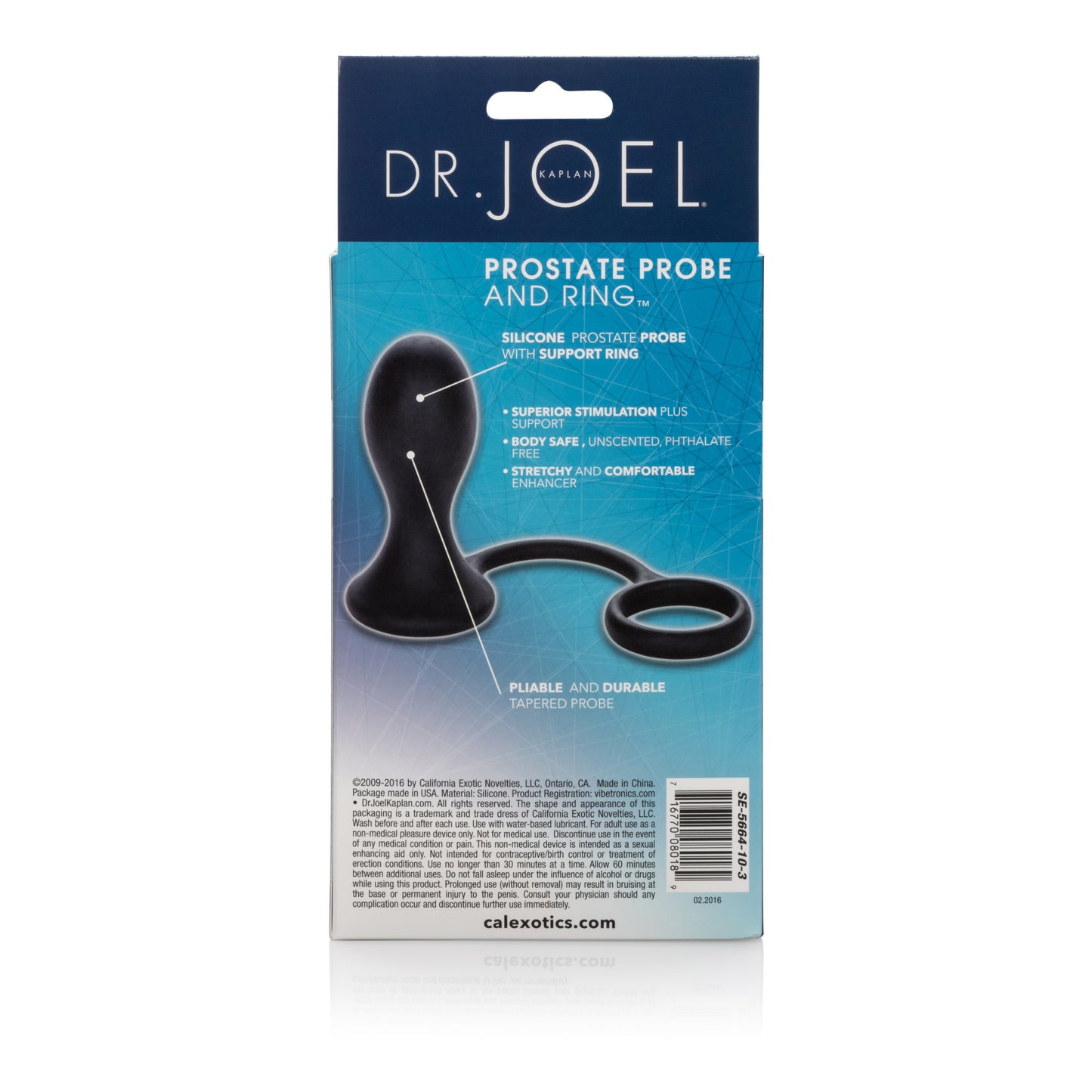 CalExotics Dr. Joel Prostate Massager with Ergonomic Ring Handle - Black