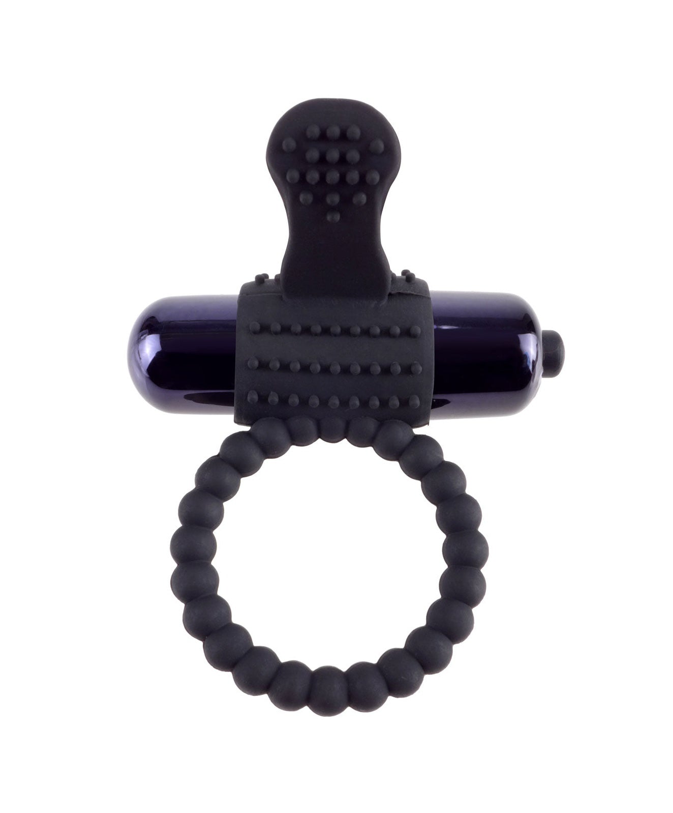 Anillo Vibrador de Silicona Super Stretch para Parejas - Negro