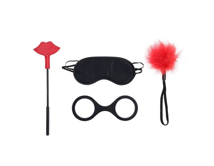 Juego Sensual Kit 4 Piezas – Rojo/Negro