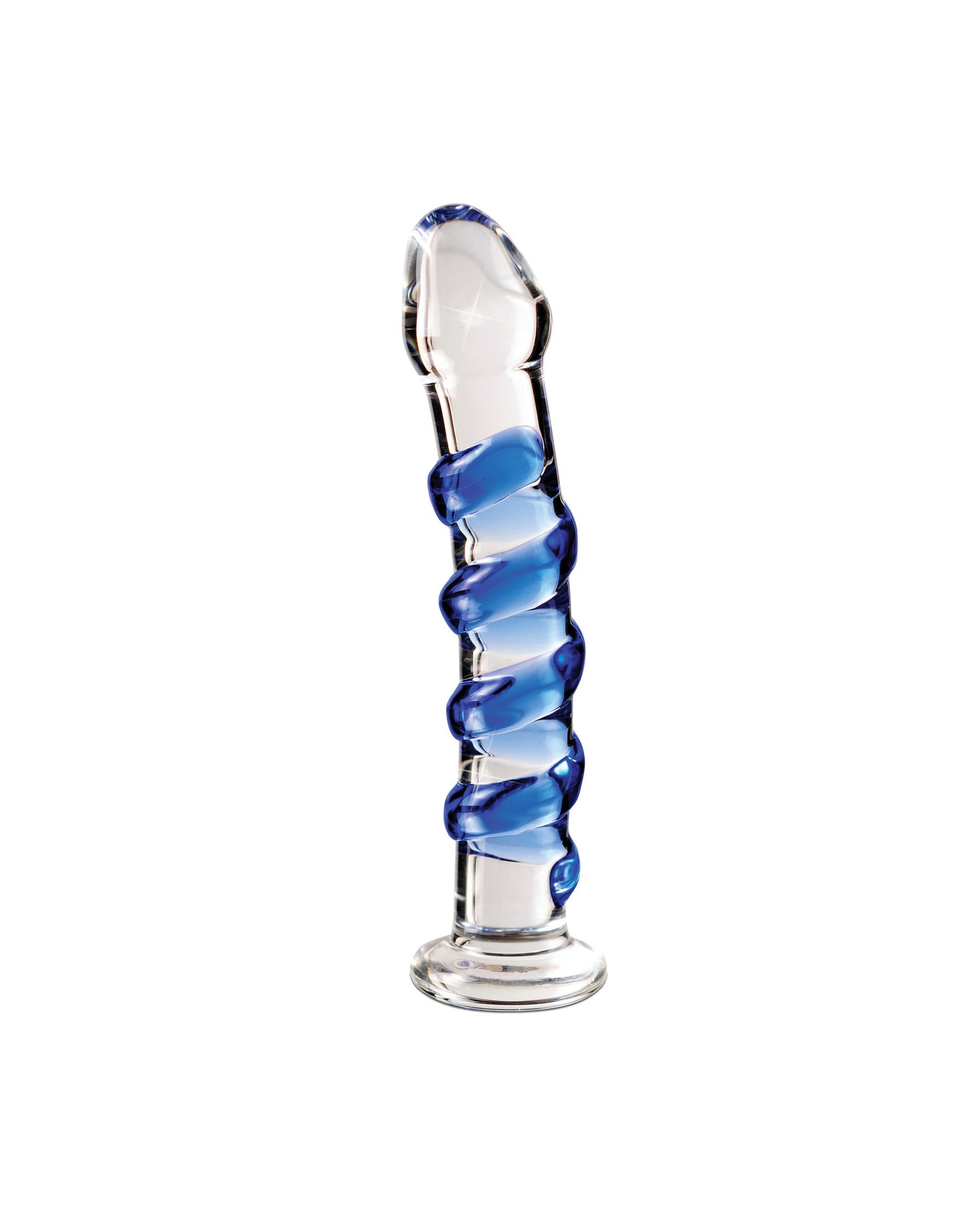 Icicles – Dildo de Vidrio Transparente/Azul con Diseño Texturizado para Estimulación Intensa