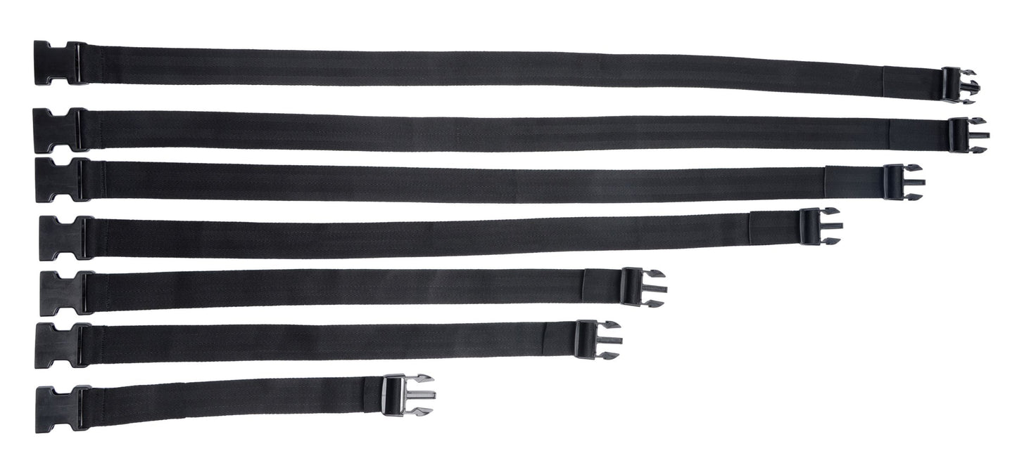 7-Piece Adjustable Body Bondage Straps Set - Black Nylon BDSM Restraint Harness
