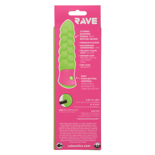 Rechargeable Mini Ripple Vibrator Premium Silicone – Green