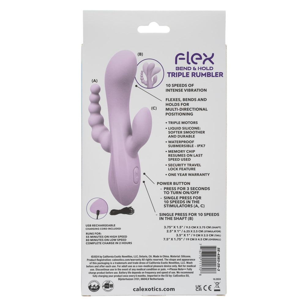 Flex Bend & Hold Triple Rumbler - Rechargeable Triple Motor Flexible Vibrator