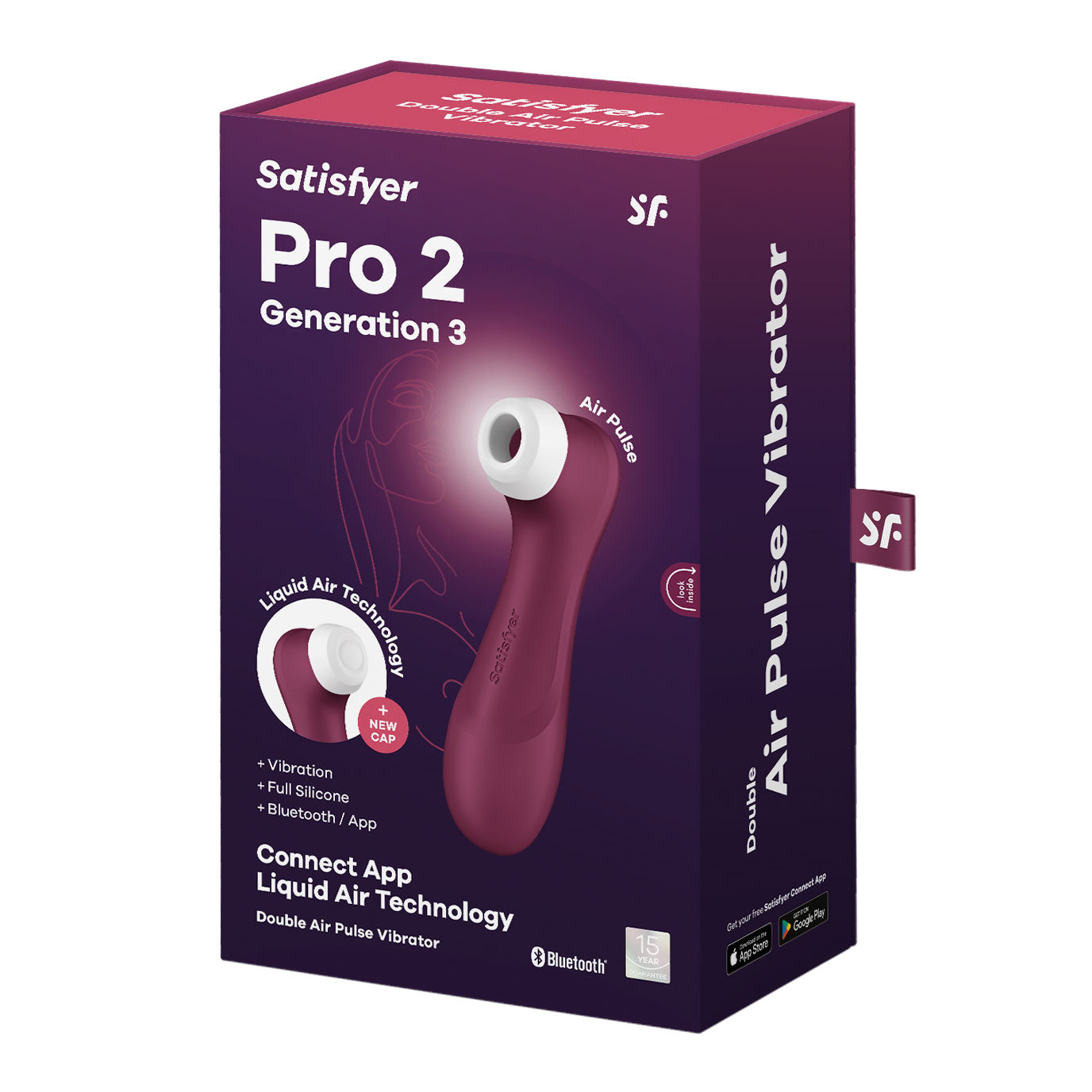 Satisfyer Pro 2 Generation 3 Wine Red Liquid Air Pulse Clitoral Suction Vibrator