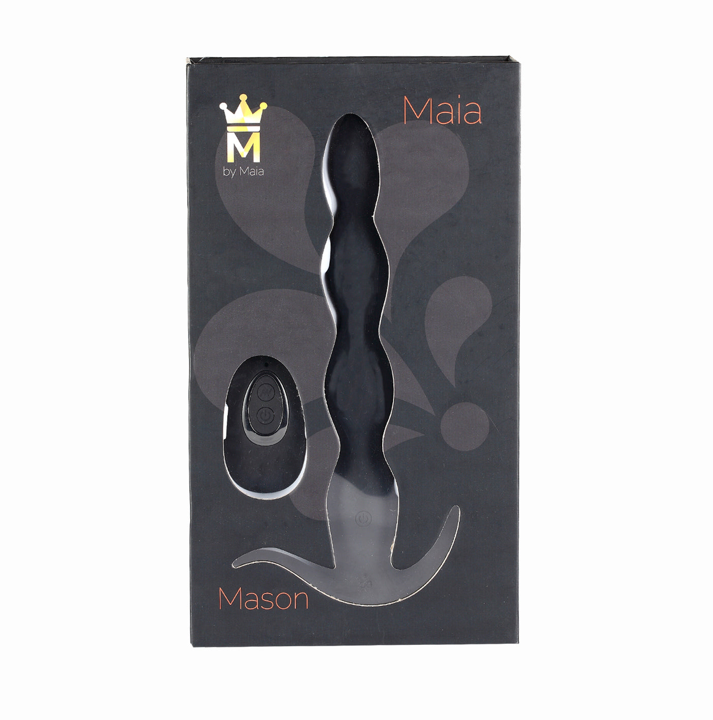 Remote Control Rechargeable Vibrating Anal Plug with Beaded Design - Black