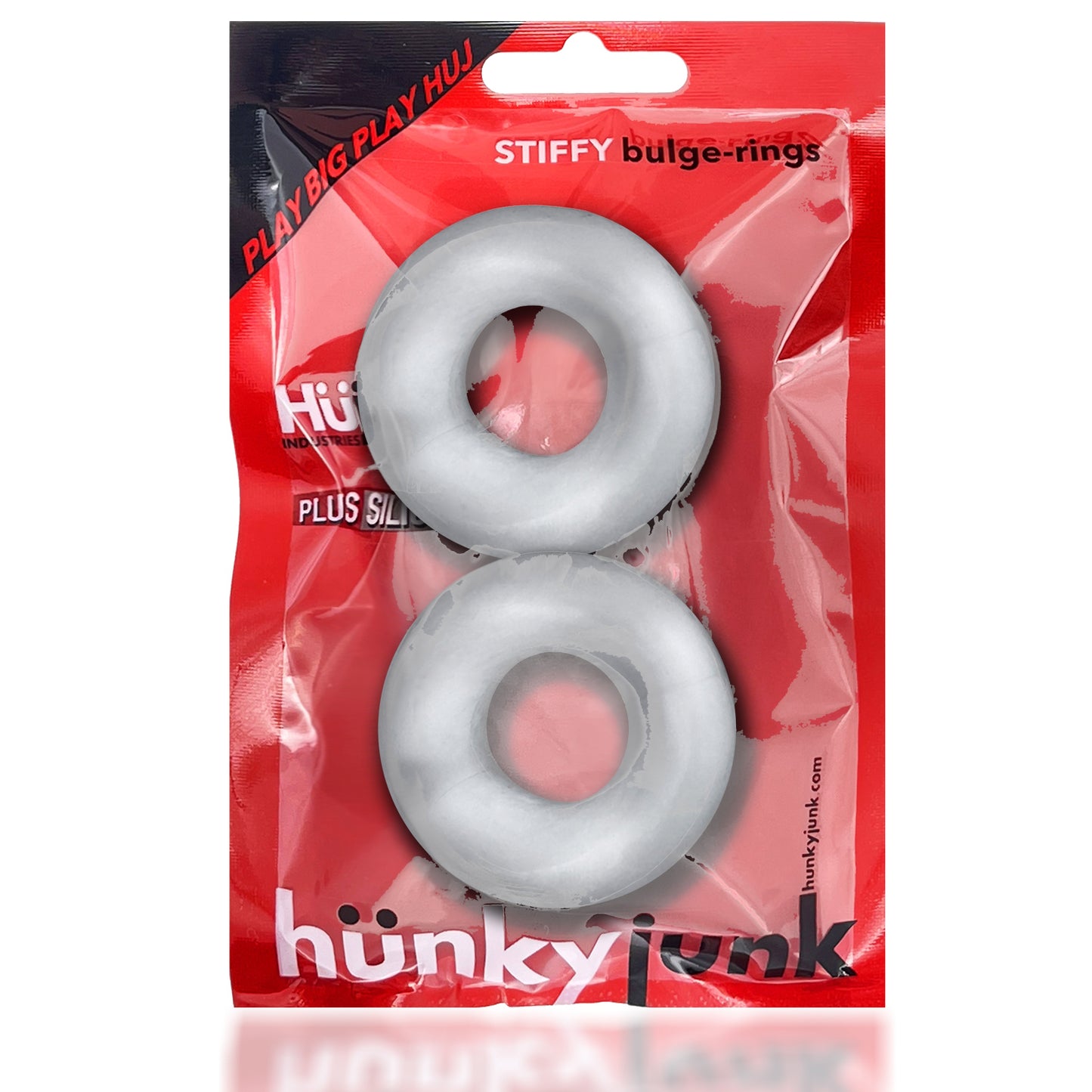 Stiffy Cock Ring Set - Clear TPR + Silicone Bulge