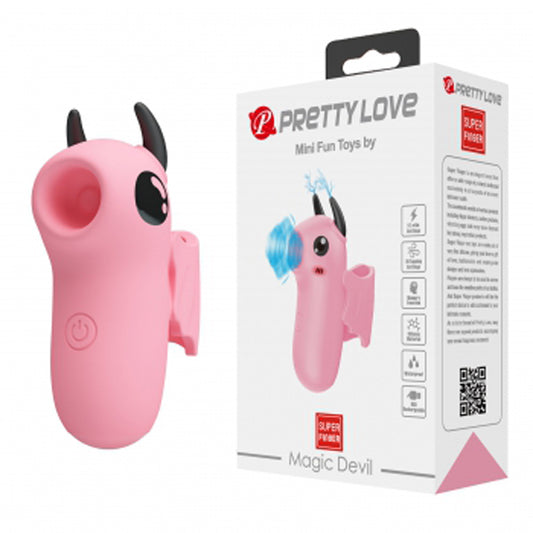 Magic Devil Pink Finger Vibrator - Tapping E-Stim Clitoral Stimulator