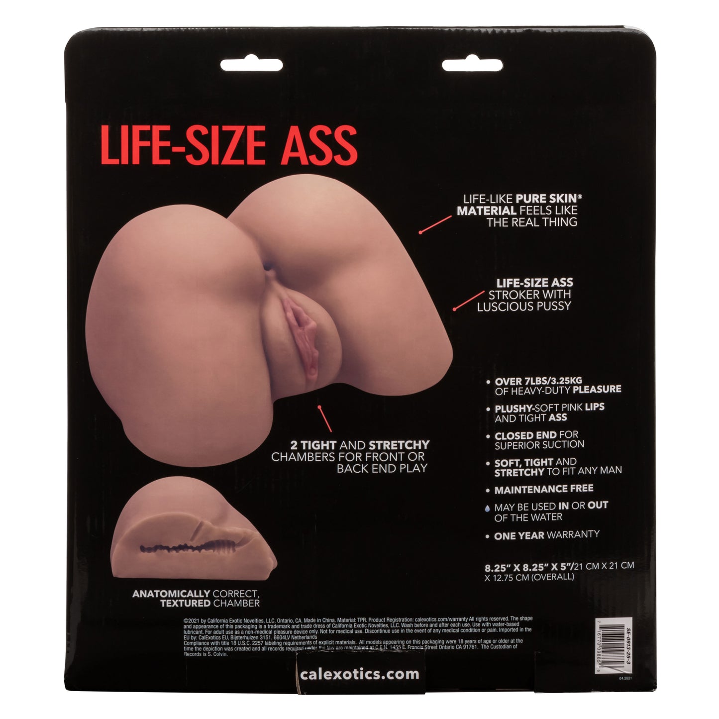 Life Size Realistic Ass Masturbator 7 lb Dual Entry Pure Skin