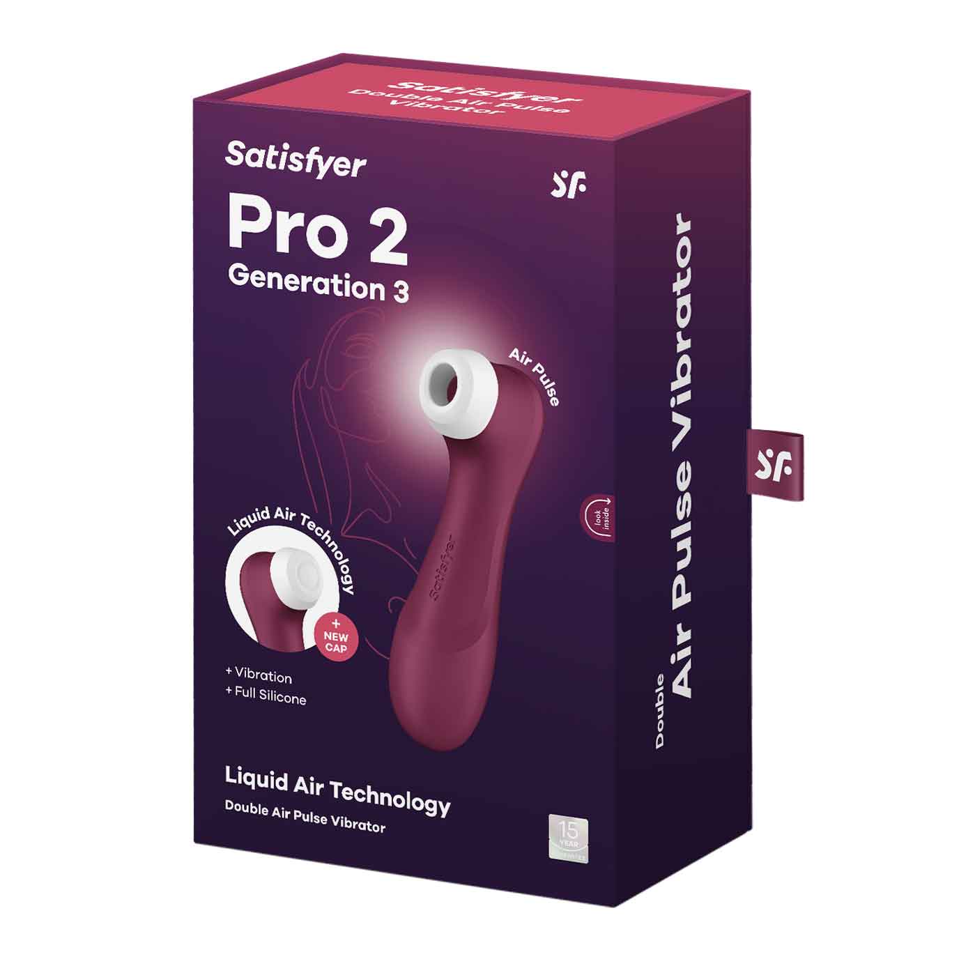 Satisfyer Pro 2 Gen 3 Liquid Air Pulse Clitoral Stimulator - Red Wine