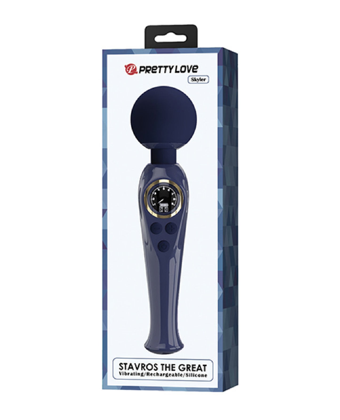 Vibrador de Varita 90 Combinaciones - Pantalla LED, Cuello Flexible y Carga USB- Azul