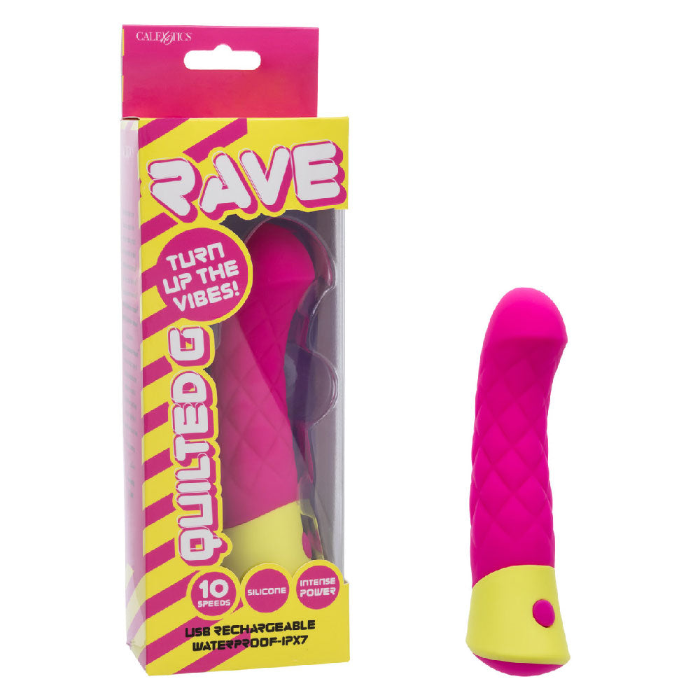 Rave Quilted G-Spot Vibrator Premium Silicone Rechargeable Waterproof