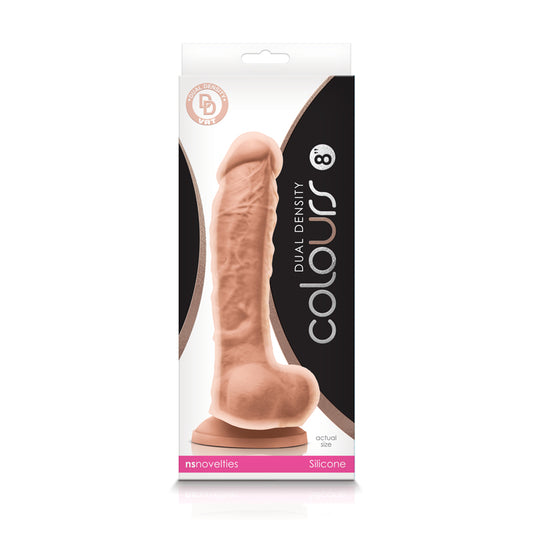 8 Inch Dual Density Realistic Dildo Platinum Silicone Firm Core Soft Skin Suction Cup