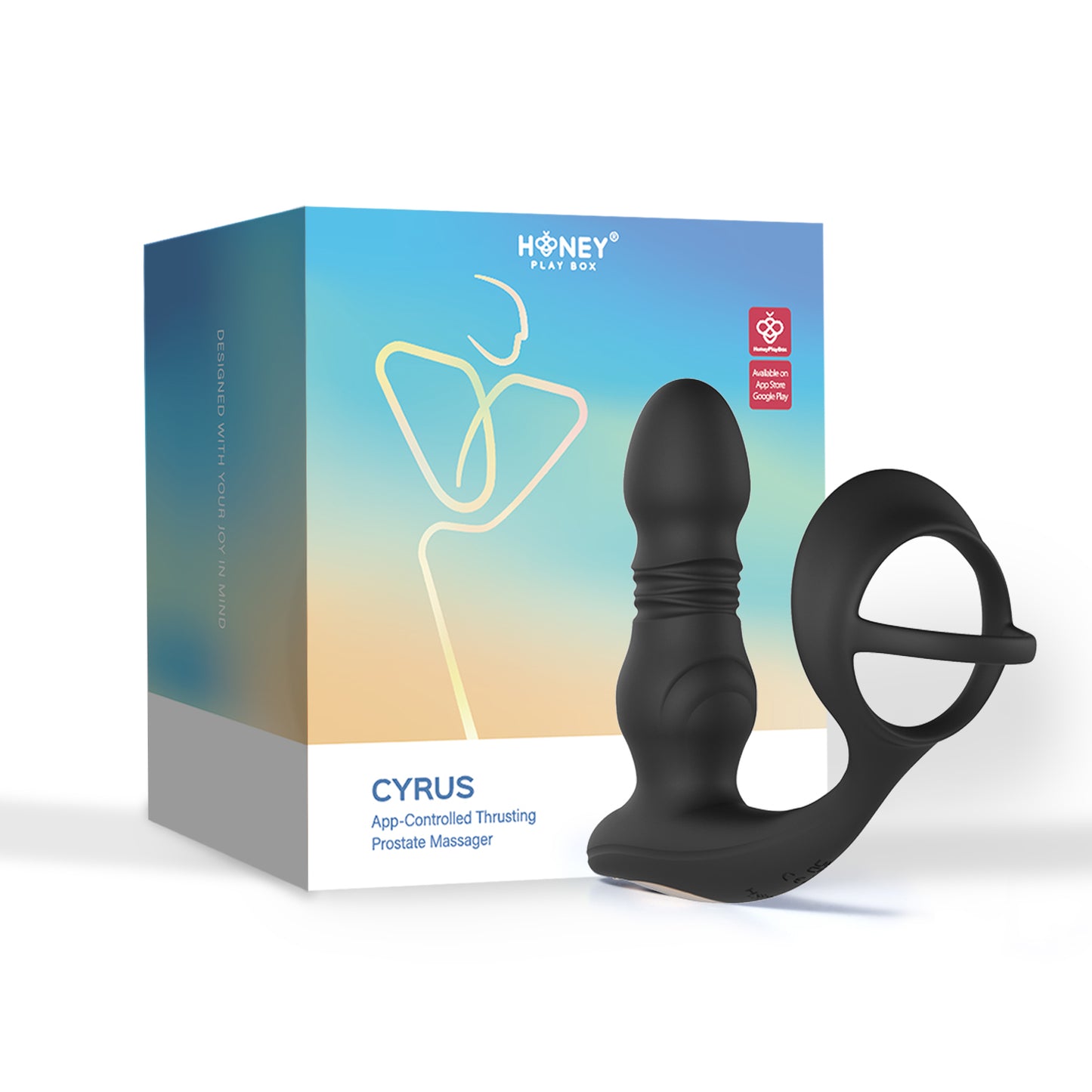 App-Controlled Smart Vibrating Anal Plug with Thrusting - Black