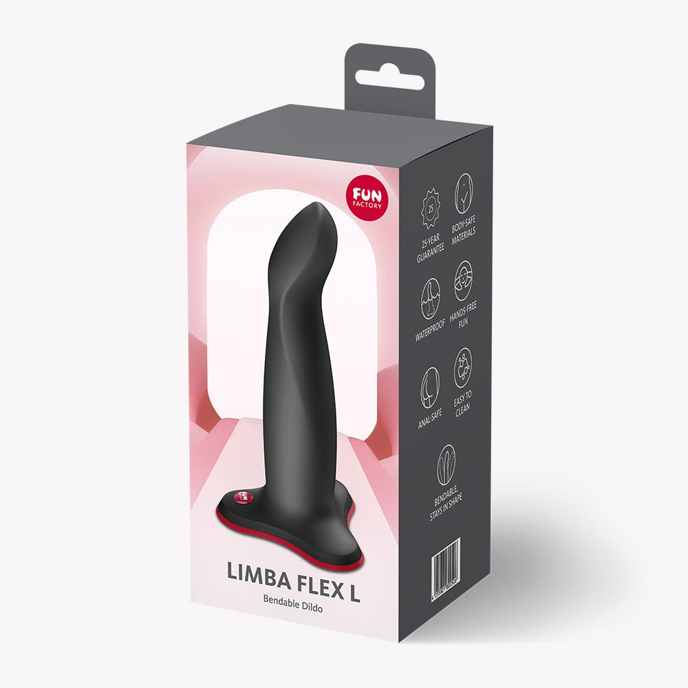 Limba Flex L Bendable Suction Cup Dildo – Black