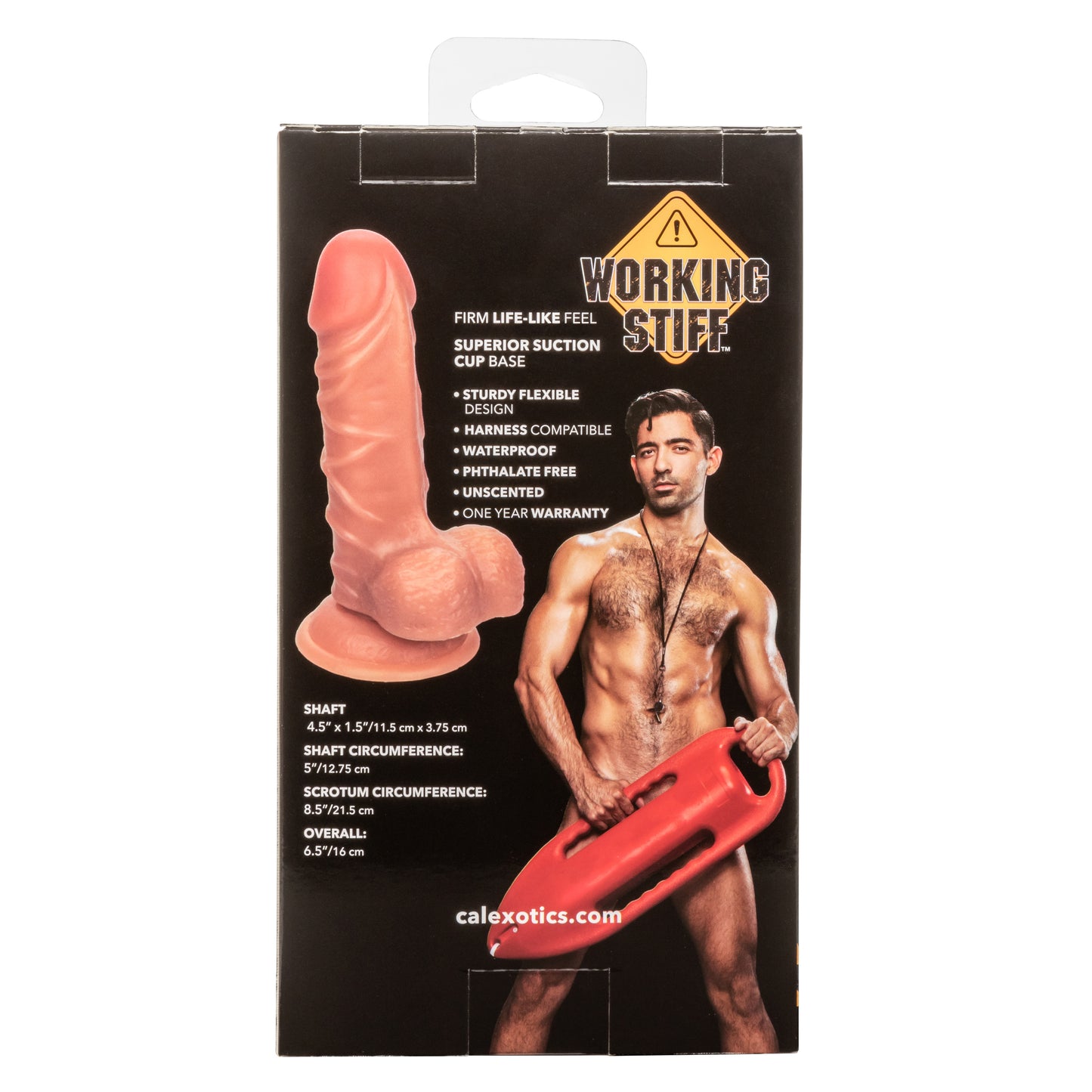 Realistic Suction Cup Dildo Lifeguard 6.3" Flexible Flesh - Harness Compatible