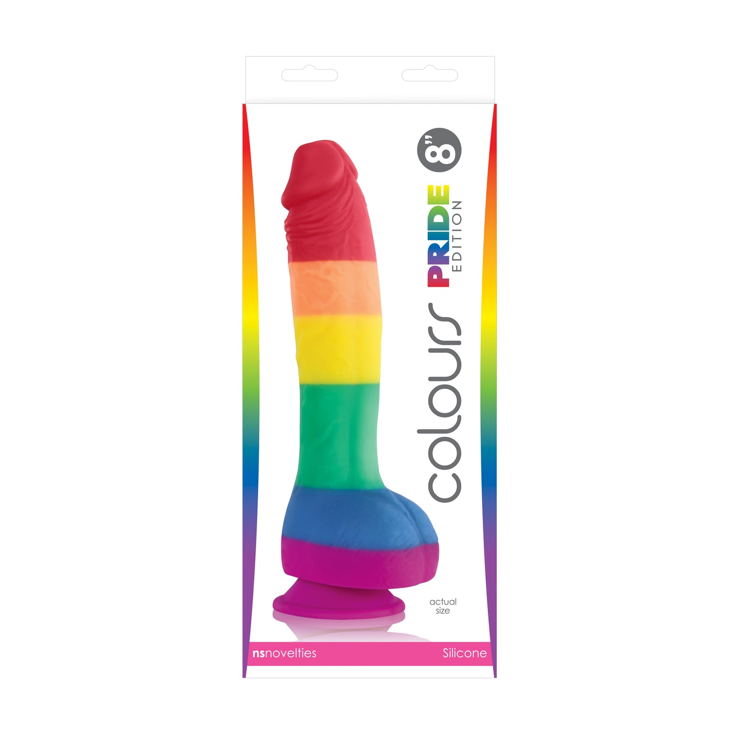 Pride Edition Rainbow Dildo with Suction Cup Base – 8 Inch