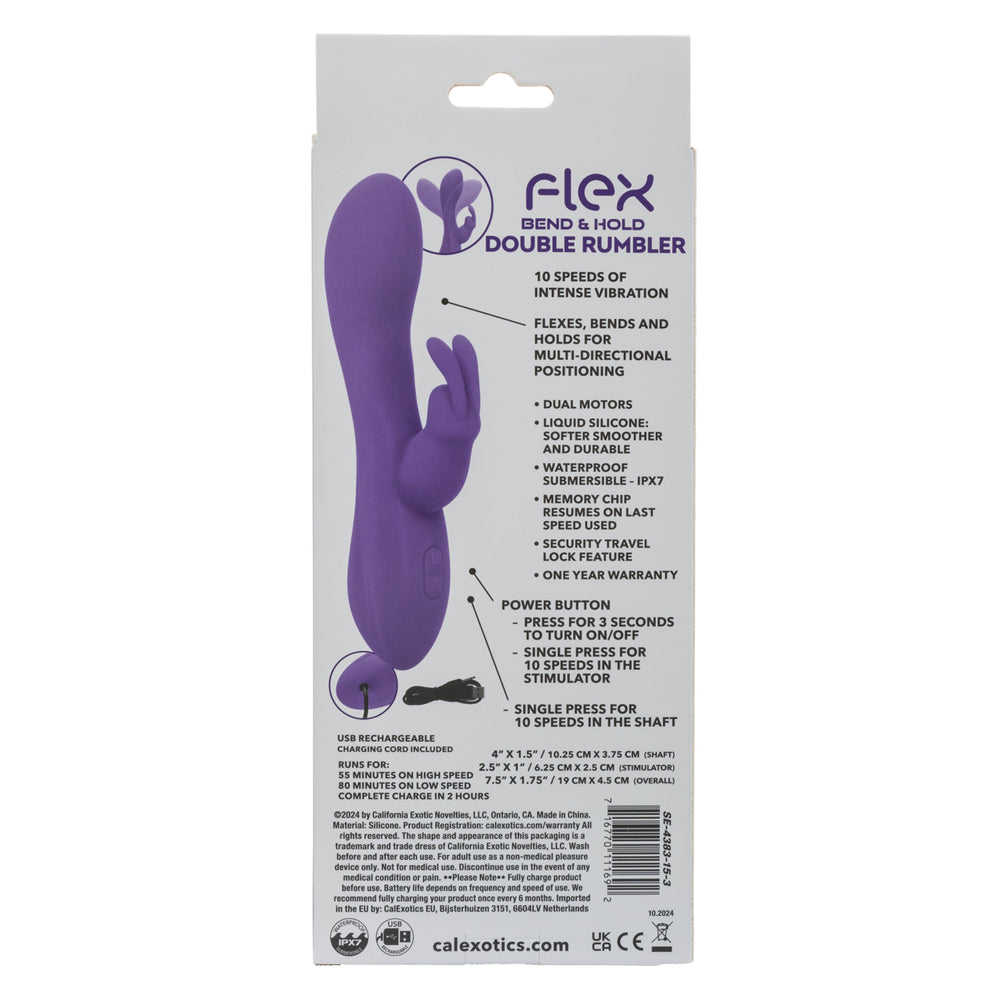 Flex Bend & Hold Double Rumbler - Rechargeable Flexible Vibrator