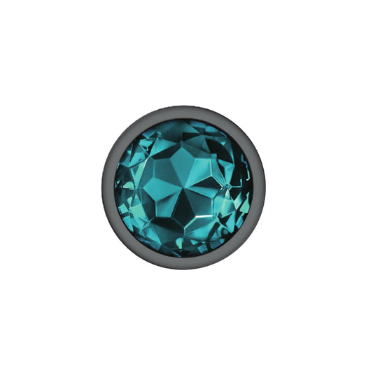 Large Teal Gem Metal Butt Plug - Jeweled Anal Plug Temperature Play