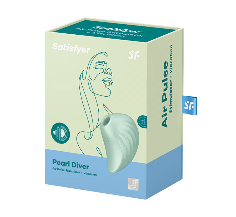 Satisfyer Pearl Diver Air Pulse Clitoral Stimulator + Vibration – Mint