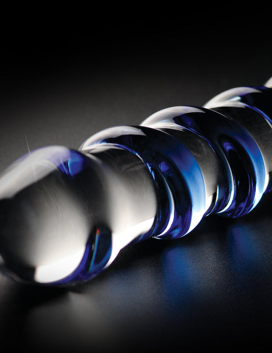 7" Textured Blue Glass Dildo Icicles No. 29 Hand-Blown Sensory Probe