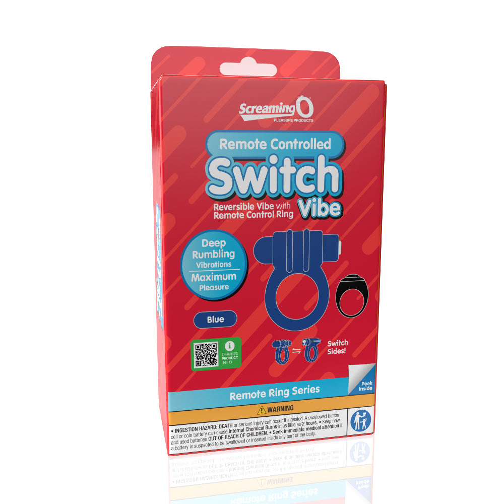 Rechargeable Remote Switch Vibrating Cock Ring – Blue