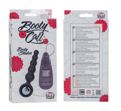 Booty Call Booty Shaker Vibrating Anal Beads – Removable Vibe Black