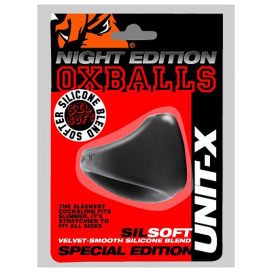 OXBALLS UNIT-X Night Edition Cock Ring – Black Silicone