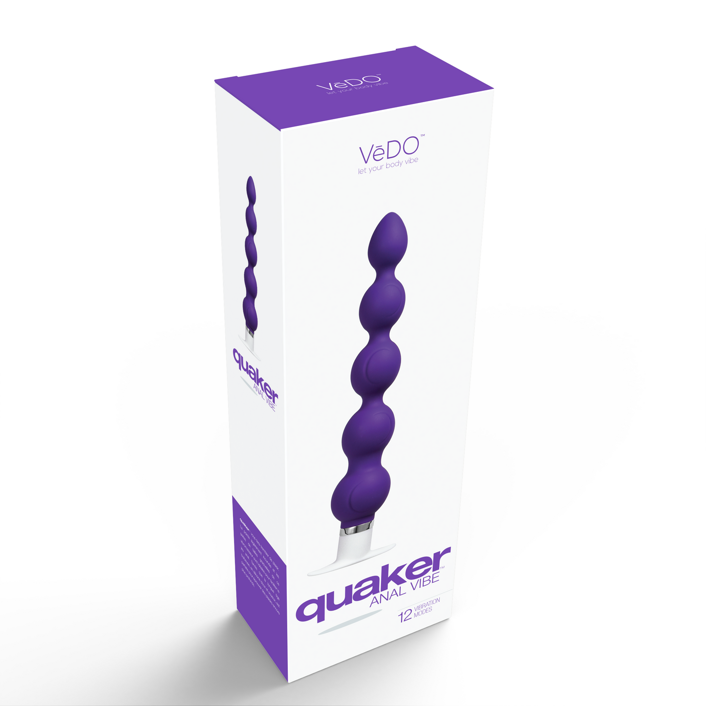 Quaker Vibrating Anal Beads – 12 Modes Indigo Silicone