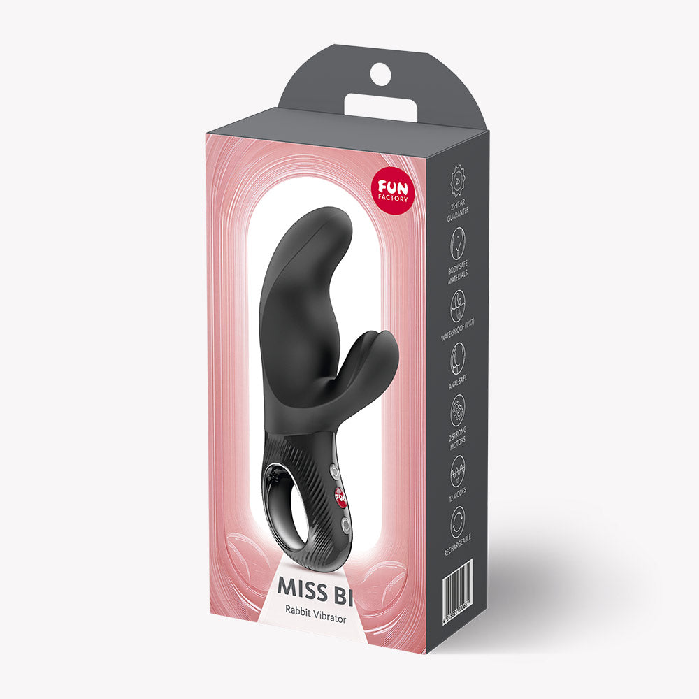 Miss Bi Black Rabbit Vibrator - G-Spot & Clitoral Dual Stimulator