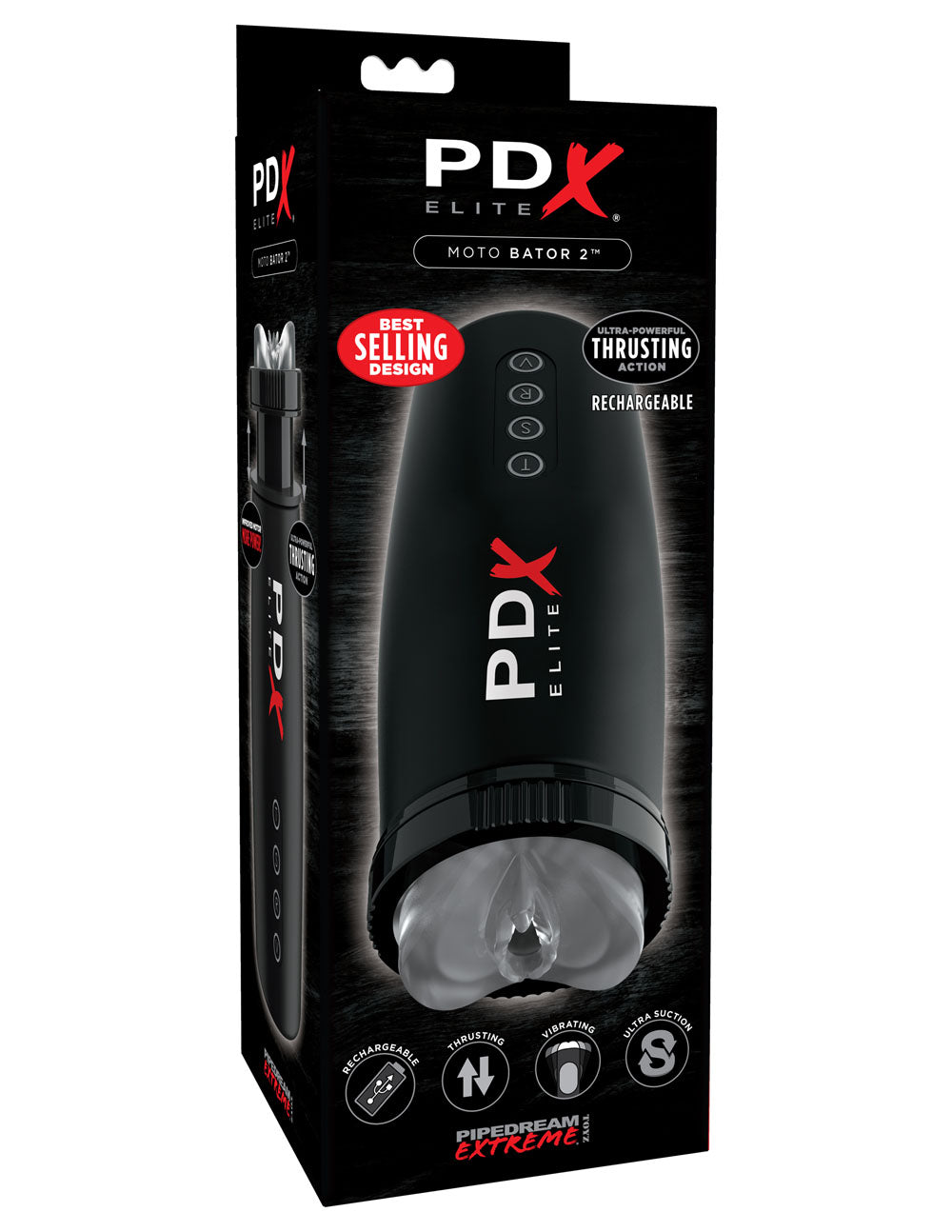PDX Elite Moto Bator 2 Rechargeable Thrusting Stroker