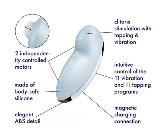 Tap and Climax 2 Blue Clitoral Tapping Vibrator