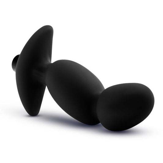 Rechargeable Textured Vibrating Anal Plug with 10 Modes - Black