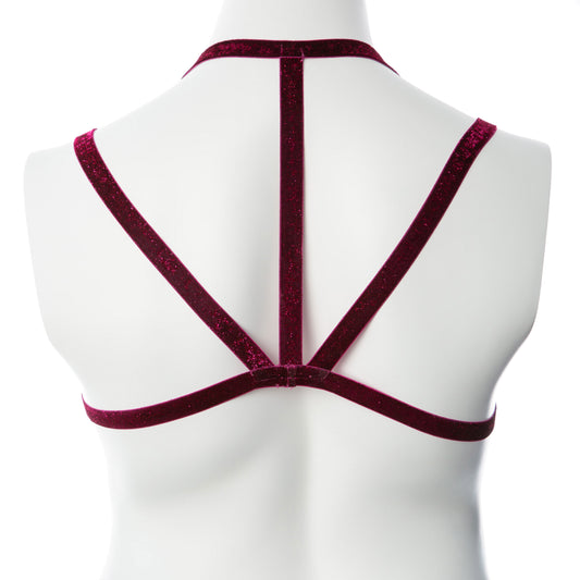 Raspberry Elastic Body Harness - One Size Fits Most (XS-XXL)