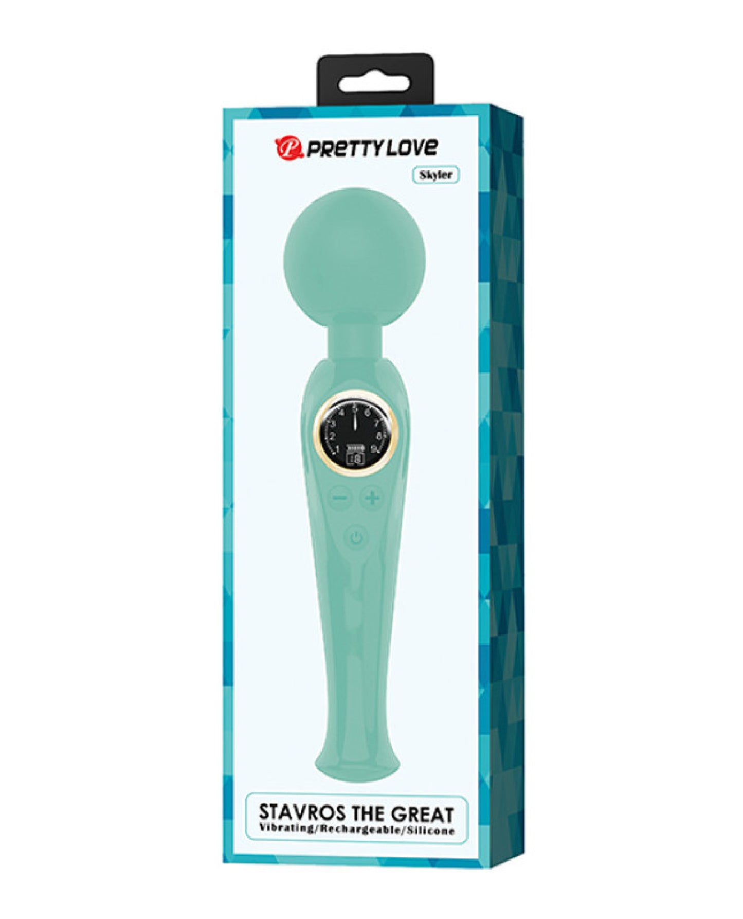 Stavros The Great Wand Vibrator 90 Combinations LED Display Rechargeable Turquoise
