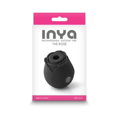 Inya Rose Black Air Pulse Clitoral Stimulator - Rechargeable Suction Rose