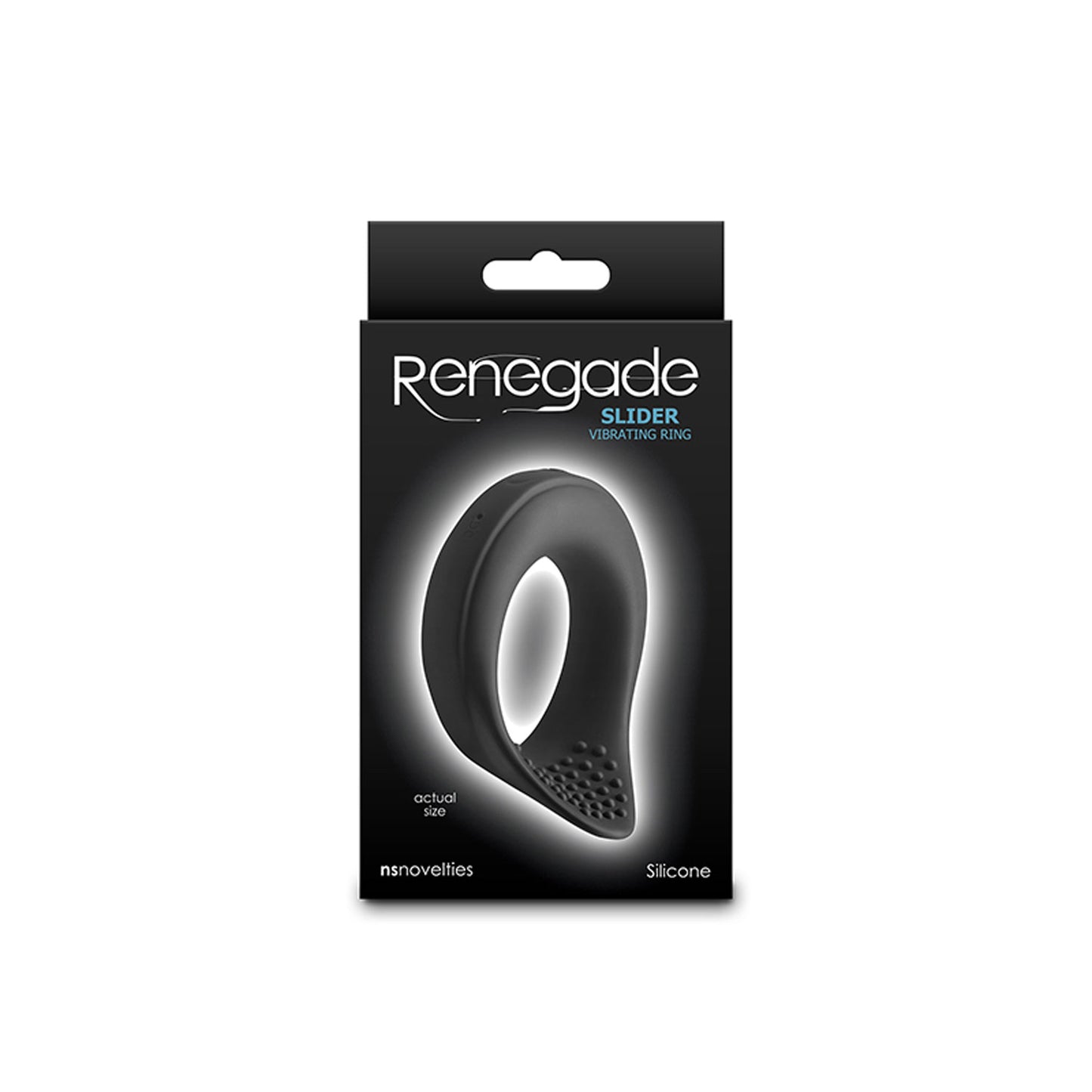 Rechargeable Renegade Slider Vibrating Cock Ring – Black