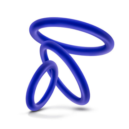 Indigo Glow Silicone Cock Rings Set - 3 Sizes Erection Enhancer