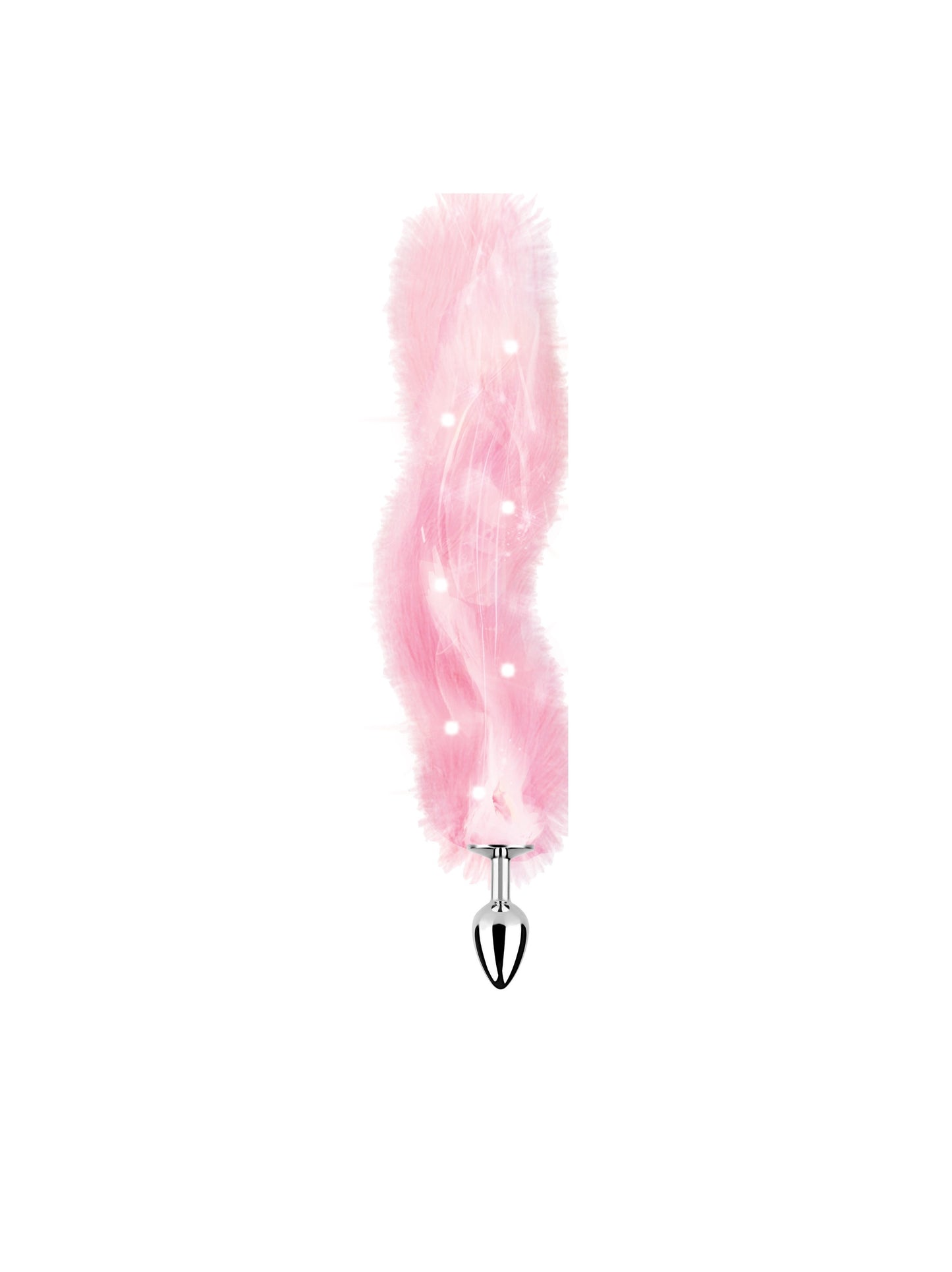 Foxy Tail - Light Up Faux Fur Butt Plug - Pink Plug - Pink