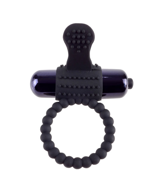 Anillo Vibrador de Silicona Super Stretch para Parejas - Negro