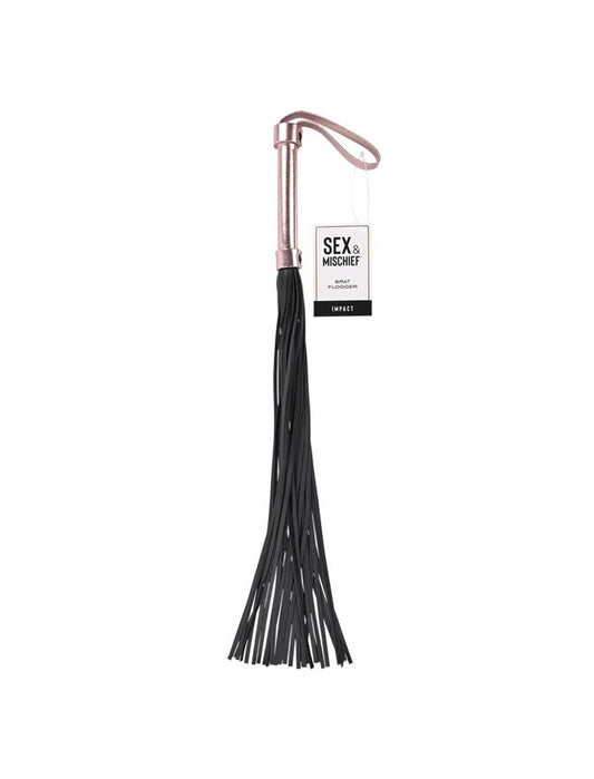Flogger Látigo de tiras 10.16 cm- Oro Rosa / Negro