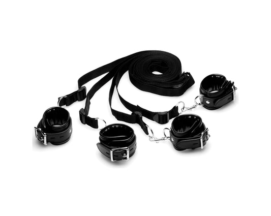 Kit Restricciones para cama con correas y puños ajustables - Negro