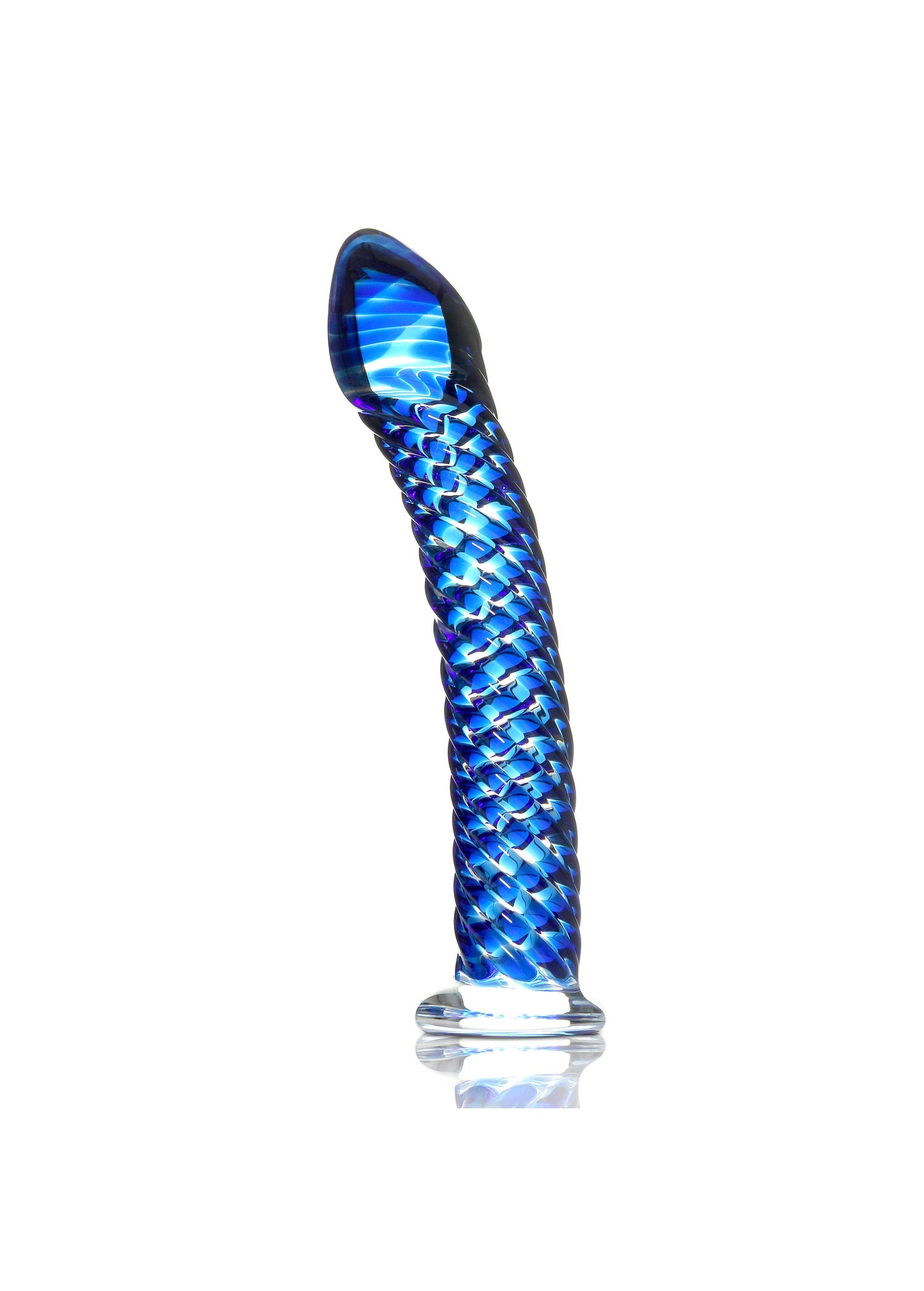 Icicles – Dildo de Vidrio Azul con Diseño Texturizado para Estimulación Sensorial