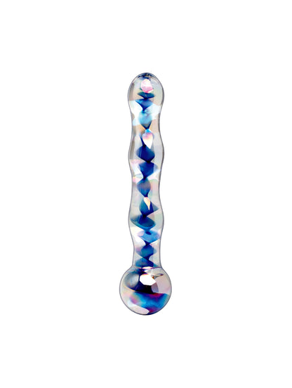 7" Curved Blue Glass Dildo G-Spot P-Spot Stimulator Icicles No. 8