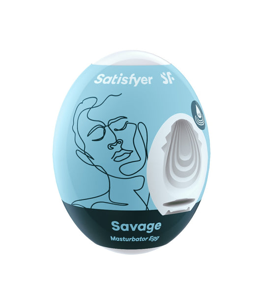 Satisfyer Huevo Masturbador Savage – Azul – Textura Salvaje para Placer Extremo
