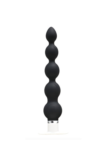Quaker Vibrating Anal Beads – 12 Modes Black Silicone