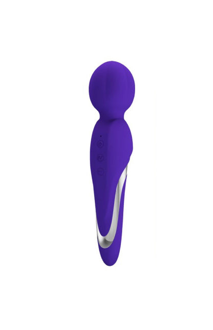 Violet Silicone Vibrator 35 Combinations Textured Head Waterproof USB Rechargeable