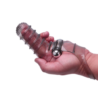 Hand Job Masturbator Sleeve - Dual Stimulation TPR Penis Sleeve with Wrist Strap