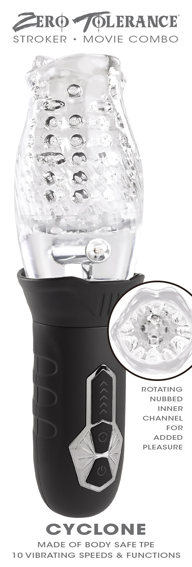 Cyclone Realistic Rotating Stroker - 10-Speed Vibrating Masturbator
