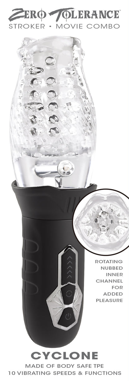 Cyclone Realistic Rotating Stroker - 10-Speed Vibrating Masturbator