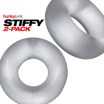 Stiffy Cock Ring Set - Clear TPR + Silicone Bulge